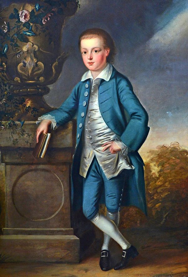 John S. C. Schaak (fl.1760-1770), Portrait of a young boy, oil on canvas, 125cm x 86cm.  Illustrated