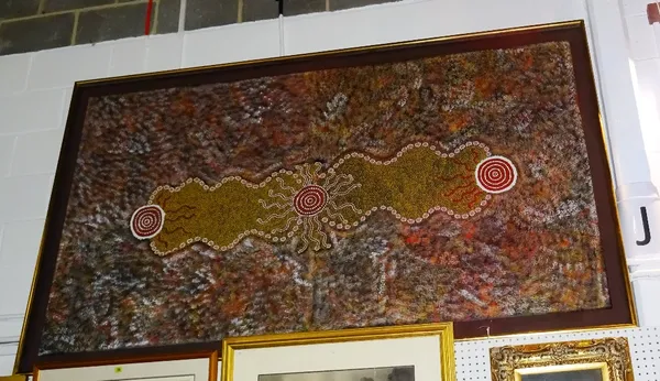 Aboriginal School (c.1987), Dreaming, acrylic on canvas, 230cm x 127cm.  S2