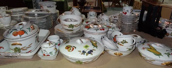 A large Royal Worcester part dinner service in the Evesham pattern, (qty).   S2