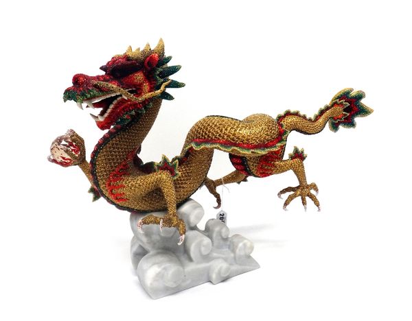 A Swarovski Pointiage 'Jinlong' crystal myriad dragon by Heinz Tabertshofer, limited edition 244/300, with certificate, accessories and hard case, the