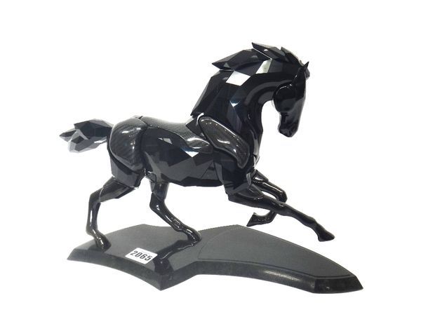 A Swarovski crystal 'Black Stallion' by Heinz Tabertshofer, limited edition 458/888, with certificate, accessories and hard case, the stallion 42cm wi