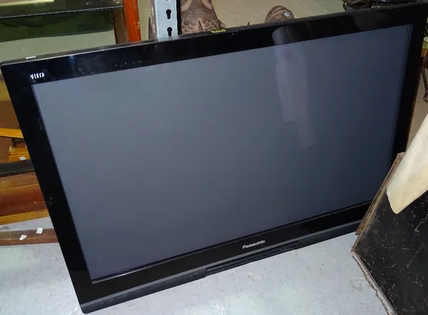 A Panasonic TH42PX80 B flat screen television, sold as seen. CAB