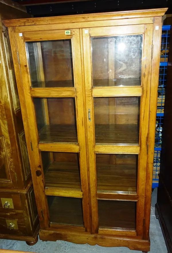 A 20th century oak display cabinet, 96cm wide x 178cm high.M8