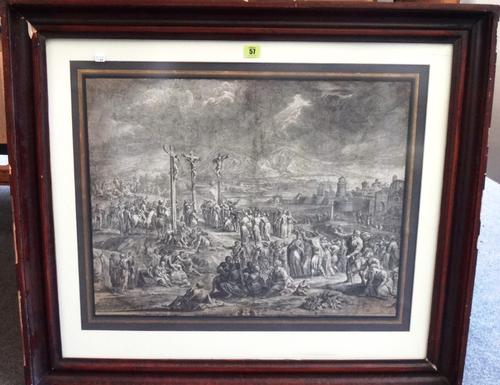 After J. J. Beich, Biblical scene; The crucifixion, two engravings, each 49cm x 64cm.(2)  3359   I1