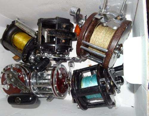 Fishing interest, comprising; six big sea reels for game fishing including Penn senator 6/0 Grice  and Young 6/0 and others, (qty).   S1M