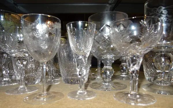 A suite of Stuart Crystal glass with fern pattern, (qty).  S3T