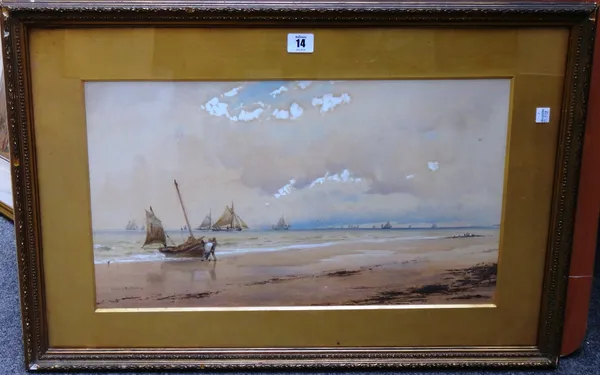 Charles Sim Mottram (1852-1919), Low tide, watercolour, signed and dated '80, 30cm x 51cm.  M1