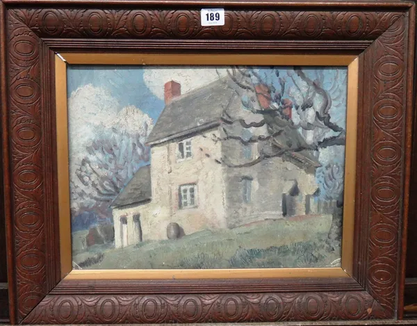 L. S. Hunter (early 20th century), House in the South of France, oil on canvasboard, signed on reverse, 29cm x 39cm.  G1