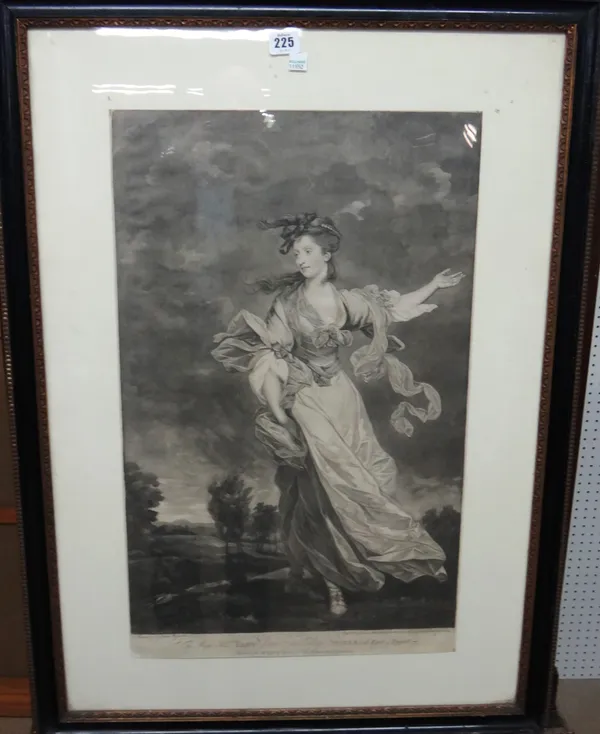 After Sir Joshua Reynolds, The Rt Hon Lord Robert Manners; The Rt Hon Lady Jane Halliday, a pair of mezzotints by Valentine Green, each 63cm x 38.5cm.