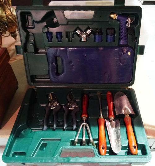 A 'Brookestone' garden tool set, cased (some items lacking).   S1B
