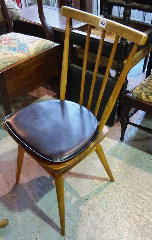 A set of four 20th century ash and elm stick back dining chairs, (4). B8