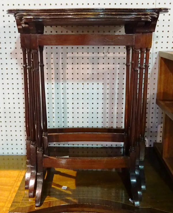 A Regency style mahogany nest of three tables, the largest 55cm wide, 67cm x  high, (3).  A6
