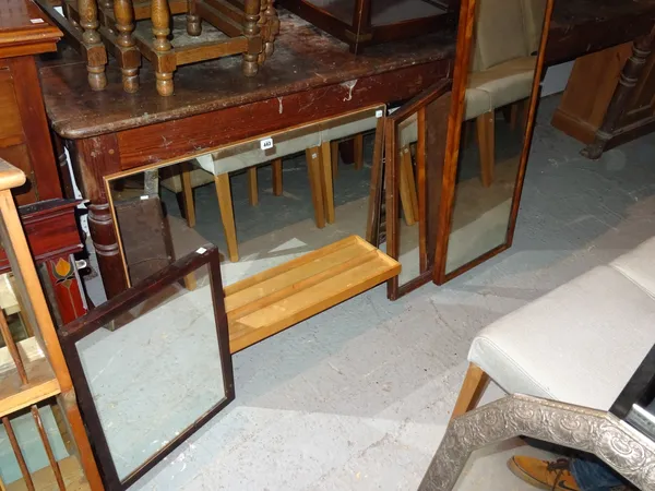 A group of four 20th century wall mirrors, the largest 137cm wide x 43cm high, (4).  M10