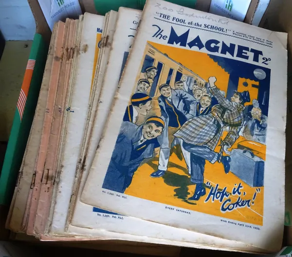 THE MAGNET - April 23, 1932 - Dec 23, 1939; 23 issues, includes both the salmon pink & orange / blue pictorial wrappers, text illus. throughout, Amalg