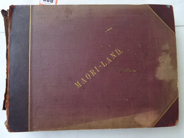 PHOTOGRAPHS - 'Maori-Land', an album of approx. 80 b/w. photos., mostly 12 x 6cms. & 15 x 20cms., captioned beneath, includes a few 'New Zealand Gover