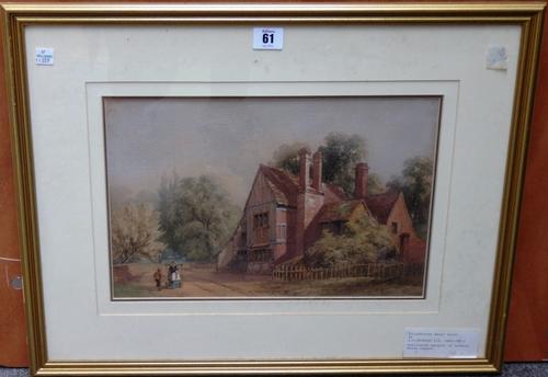 John Edmund Buckley (1824-1876), Elizabethan Manor House, watercolour, signed, 23cm x 35.5cm.  K1