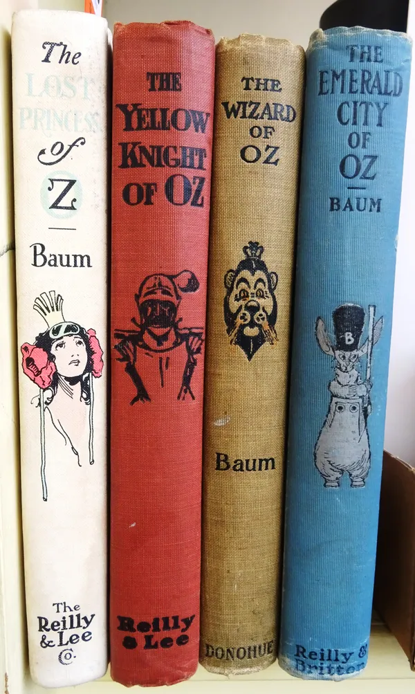 BAUM (L.F.)  The Emerald City of Oz. First Edition (early printing) 16 coloured plates & num. other illus.; coloured pictorial illus. mounted on upper