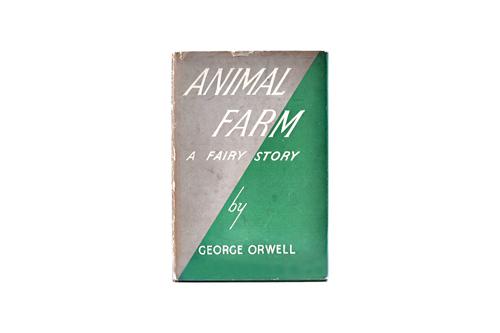 ORWELL (G.)  Animal Farm: a fairy story.  First Edition. half title; green cloth & d/wrapper, sm. 8vo. Secker & Warburg, 1945.  *  first issue - with