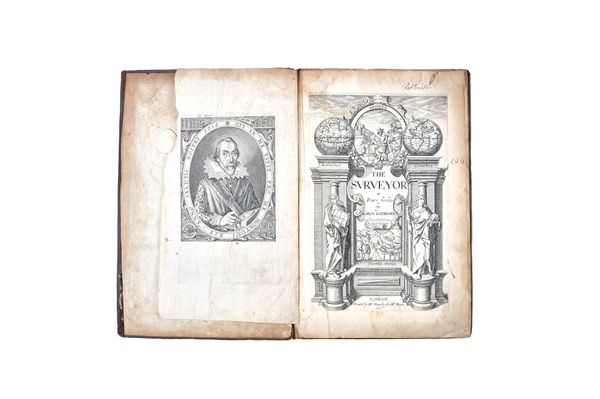 RATHBONE (Aaron) - The Surveyor in Foure bookes.  First Edition. engraved pictorial title (by Wm. Hole), portrait of the author & portrait of Charles,