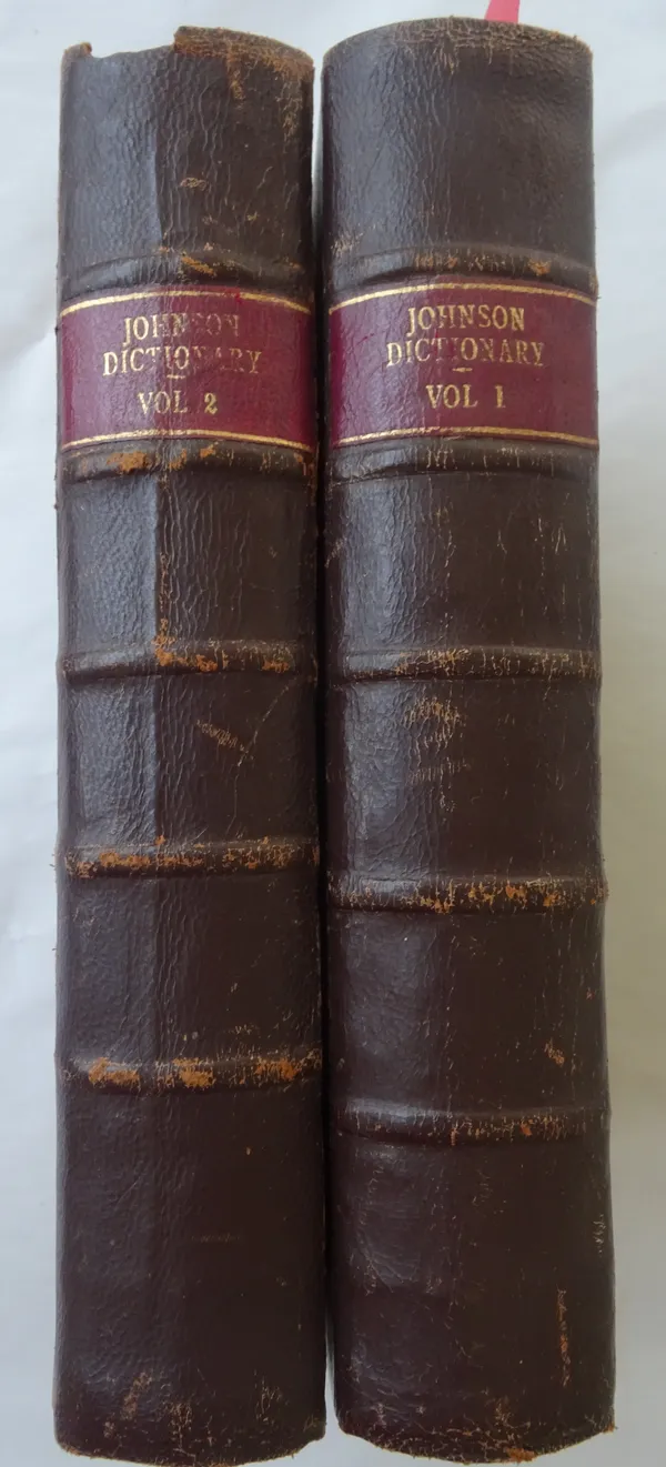 JOHNSON (S.)  A Dictionary of the English Language  . . .  Abstracted from the Folio Edition  . . .  2 vols, old calf, panelled spines with red labels