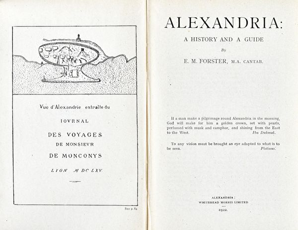 FORSTER (E.M.)  Alexandria: a history and a guide. First Edition. frontis., 2 folded plans, a folded, coloured plan in end pocket & several full-page