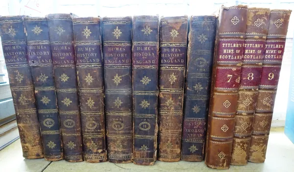 HUME (D.)  The History of England  . . .  new edition (and) a Short Account of His Life  . . .  8 vols. portrait frontis; old half calf & marbled boar