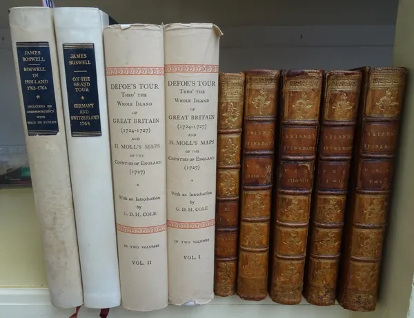 ANTIQUARIAN TRAVELS - various editions; comprises Boswell on the Grand Tour / Boswell in Holland (De Luxe Yale editions); Defoe's Tour through Great B