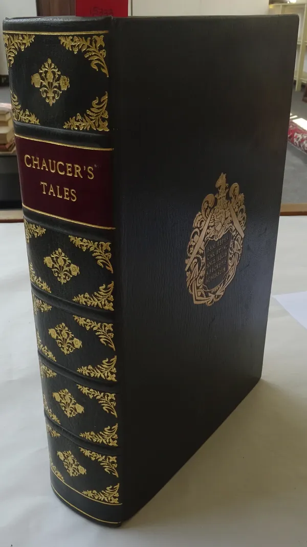 CHAUCER (G.)  The Canterbury Tales. William Caxton Facsimile Limited Edition. illus., red initial letters; publisher's dark green gilt morocco, panell