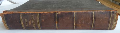 The HARMSWORTH UNIVERSAL ATLAS & GAZETTEER.  very many d-page colour- printed maps, coloured diagrams & maps (world's commerce section), 'gazetteer in