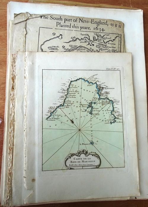 FRENCH COASTAL MAPS & PLANS - approx. 30, some with outline colour, loose,(early 19th century); sold with a few others.