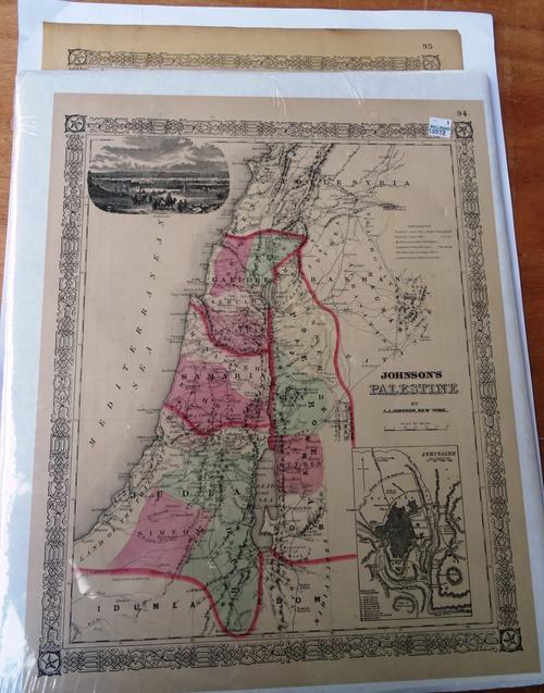 MIDDLE EAST - Johnson's Palestine, coloured, 44 x 35cms. (New York, ca. 1880);  Johnson's Turkey in Asia, Persia, Arabia & c., coloured, 35 x 46cms. (