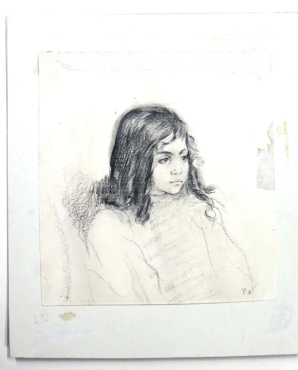 Philip Naviasky (1894-1983), Portrait studies, a group of five, pencil and charcoal, two signed with initials, two indistinctly dated, one inscribed,