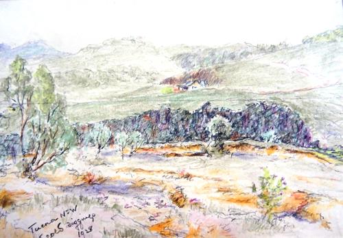 English Colonial School (early 20th century), Cloud Effect at Prospect near Pana Cuatta; Tuena NSW Old Gold Diggings; Ghettarboun, Hobart from Bellvue