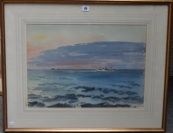 Roland Vivian Pitchforth (1895-1982), Off Gibraltar, watercolour, signed, 40cm x 55cm.DDS  J1