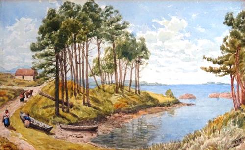 A group of five watercolour landscapes, including works by Edward Lait, Alfred Vickers junior, Abraham Hulk junior and others, all unframed, various s