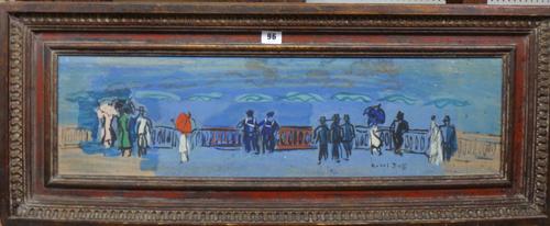 A colour print after Raoul Dufy and a photograph of a boy, (2).  L1