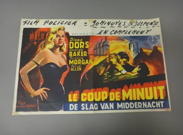 A group of Vintage film posters, Belgian French versions; "Highly Dangerous", General Film Distributors, 1950, 46cm x 36.5cm; "Trent's Last Case", Lon