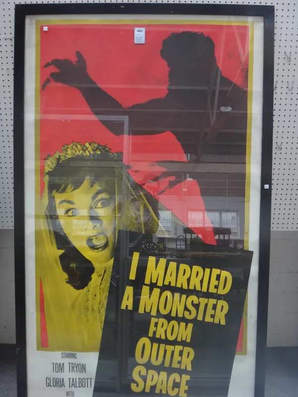 Coloured lithograph, Film poster.  'I Married a Monster from Outer Space', Paramount, 1958, 199cm x 105cm, framed and glazed.
