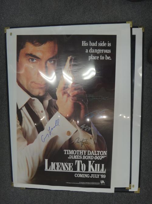 A group of Vintage film posters; "Never Say Never Again" Warner Bros., 1983, US. one sheet, artwork by Rudy Obero, 151 x 101cms.; "License to Kill", M