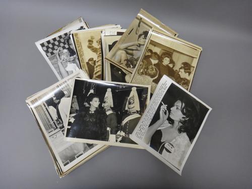 Sophia Loren - a collection of 64 b/w. Press photos, 1965-69, mostly 8 x 10cms/; press agency stamps & captioned labels on verso; images include the a