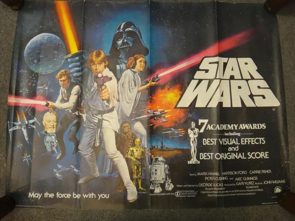 A Vintage film poster "Star Wars (A New Hope)", Twentieth Century-Fox, 1977, UK Quad, 76 x 101cms.