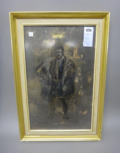 Franco Zeffirelli - A Vintage costume design for the character Monterone, from the opera 'Rigoletto', 1962, signed in black ink 'Zeffirelli, 1961', fr