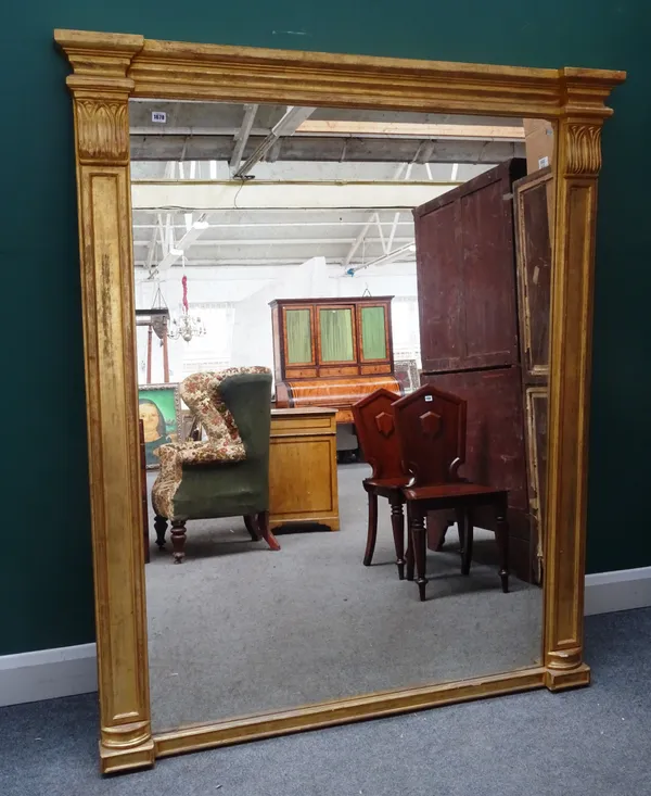 A large 20th century gilt framed rectangular mirror of William IV design, 145cm wide x 172cm high.
