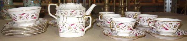 A Royal Crown Derby Princess pattern part tea set, (qty).  S3T