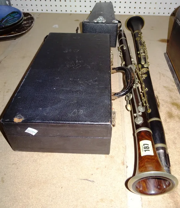 Musical instruments comprising; A Czechoslovakia clarinet, an unmarked clarinet, a Rudall Piccolo another Piccolo and one further clarinet (5).   S4M