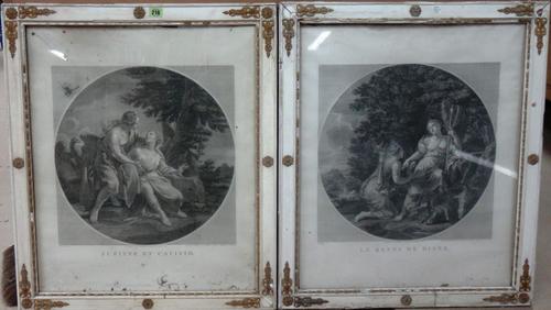 After Bale, Jupiter et Calisto; After le Souer, Le Repos de Diane, a pair of engravings, each 64cm x 52cm.(2)  B6