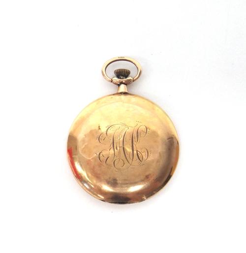 A 9ct gold cased, keyless wind, hunting cased gentleman's dress watch, the jewelled lever movement detailed Nirvana, the enamelled dial with black Rom