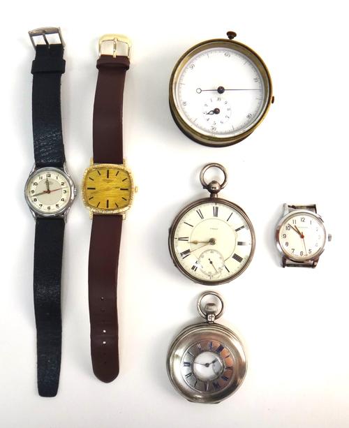 A Longines 9ct gold, curved rectangular cased gentleman's wristwatch, with a signed jewelled lever movement, the signed gilt dial with black baton num