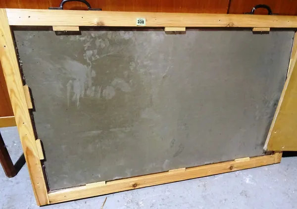 A 20th century Mercury glass mirror plate, 102cm wide x 58cm high.   I6