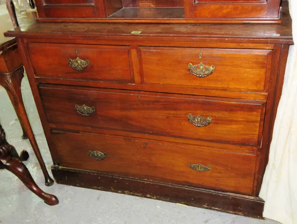 A 20th century beech chest of two short and two long drawers, 105cm wide x 77cm high. G6